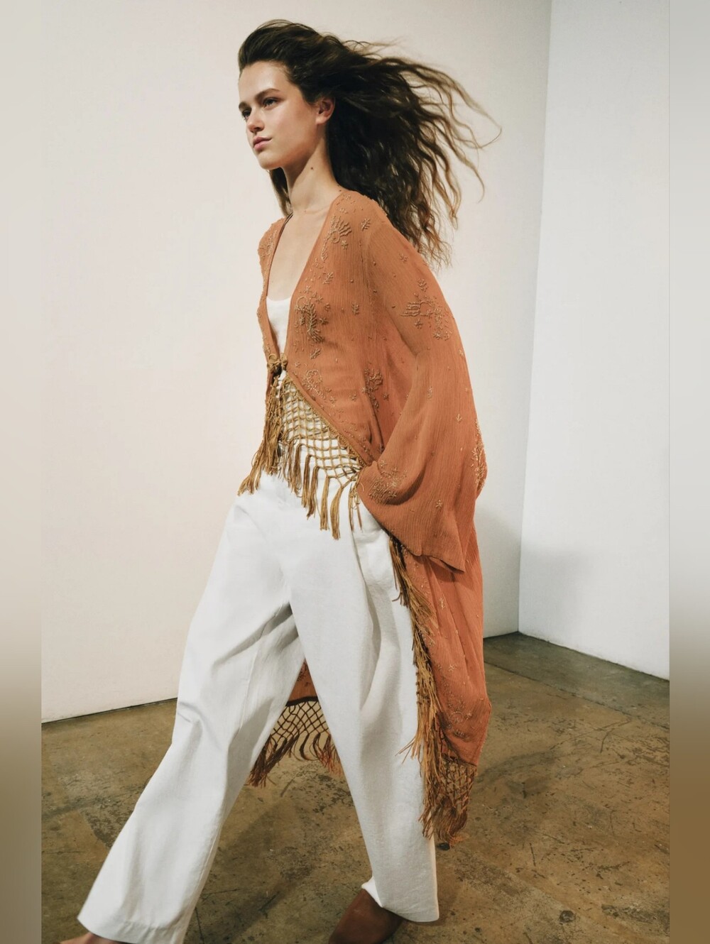 ZARA ZW COLLECTION EMBROIDERED KAFTAN